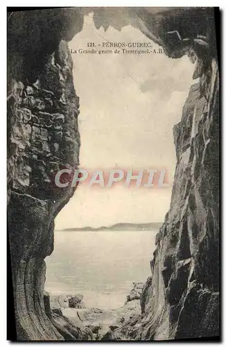 Cartes postales Perros Guirec La Grande grotte de Trestignel