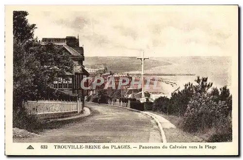 Ansichtskarte AK Trouville Reine des Plages Panorama du Calvaire vers la Plage