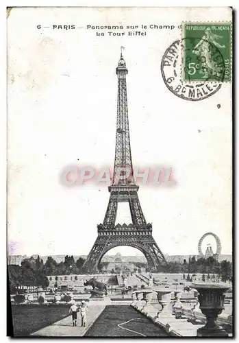 Ansichtskarte AK Paris Panorama sur le Champ La Tour Eiffel