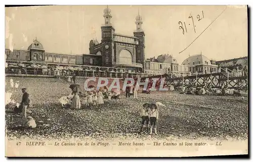 Ansichtskarte AK Dieppe Le Casino vu de la Plage Maree basse