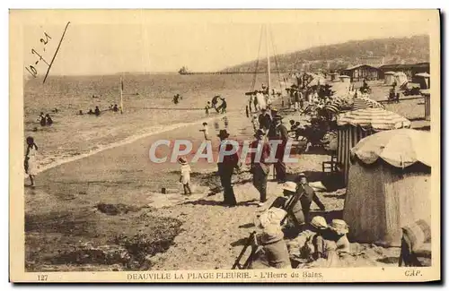 Cartes postales Deauville la Plage Fleurie L&#39Heure du Bains