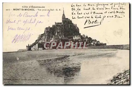 Cartes postales Mont St Michel Vue prise au Sud Botrel