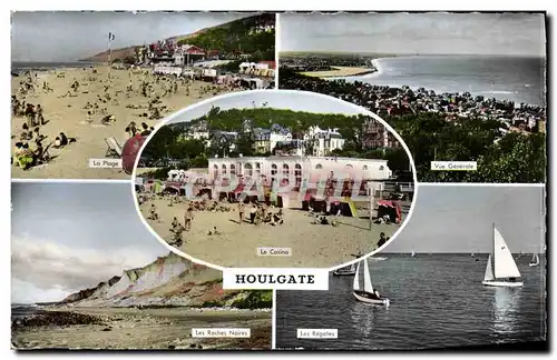 Cartes postales moderne Houlgate La plage Les rochers noires Vue generale Les regates