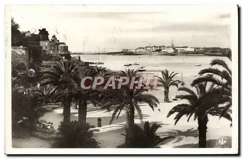 Cartes postales Dinard La palmeraie Au fond St Malo