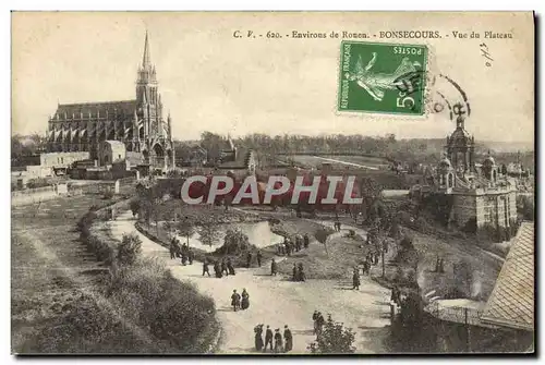 Cartes postales Environs de Rouen Bonsecours Vue de Plateau