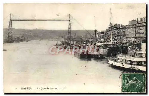 Cartes postales Rouen Le Quai du Havre Bateaux