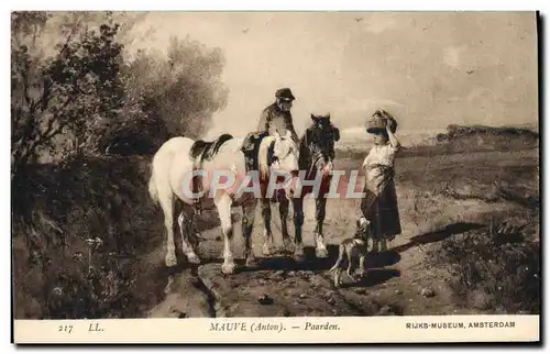 Ansichtskarte AK Mauve Paarden Rijkss Museum Amsterdam Cheval Chien