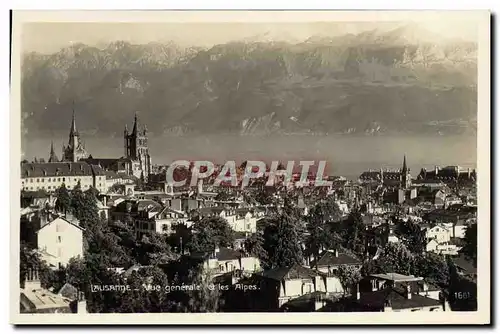 Moderne Karte Lausanne Vue Generale et les Alpes