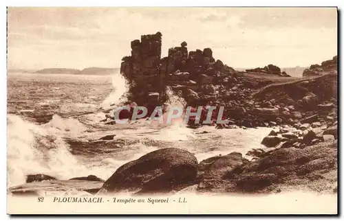 Cartes postales Ploumanach Tempete au Squevel