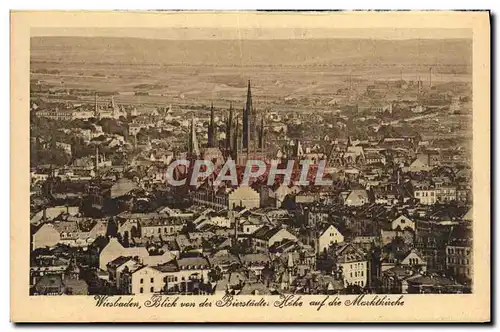 Cartes postales Wiesbaden Blick von des Biestadter Hohe aud die Marktkirche