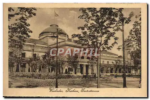 Ansichtskarte AK Wiesbaden Kurhaus Gartenterrasse