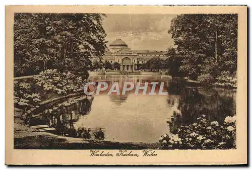 Cartes postales Wiesbaden Kurhaus weiher
