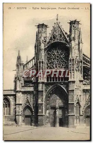 Cartes postales Dieppe Eglise Saint Jacques Portail Occidental