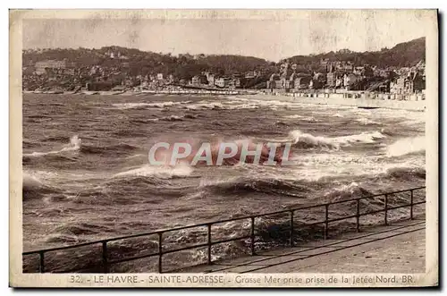 Ansichtskarte AK Le Havre Saint Adresse Grosse Mer Prise de la Jetee Nord