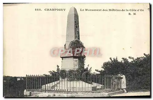 Cartes postales Champigny Le Monument des Mobiles de la Cote d&#39Or enfants Militaria