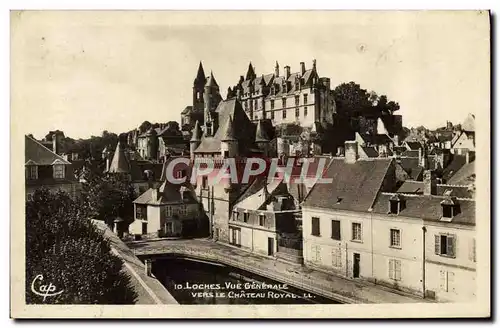 Ansichtskarte AK Loches Vue Generale Vers Le Chateau Royal