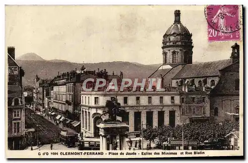 Ansichtskarte AK Clermont Ferrand Place de Jaude Eglise des Minimes et Rue Blatin Vercingetorix