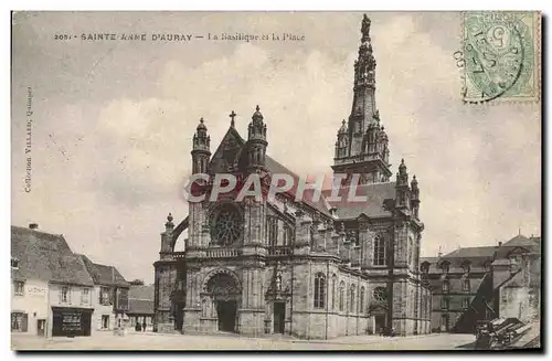 Cartes postales Sainte Anne D'Auray La Basilique et la Place