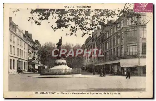 Cartes postales Chambery Place du Centenaire et boulevard de la Colonne