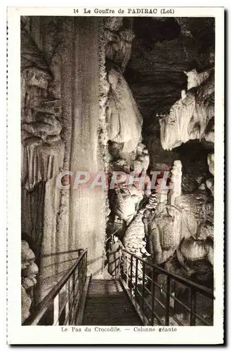 Cartes postales Le Gouffre de Padirac Le Pas du Crocodile Colonne geante