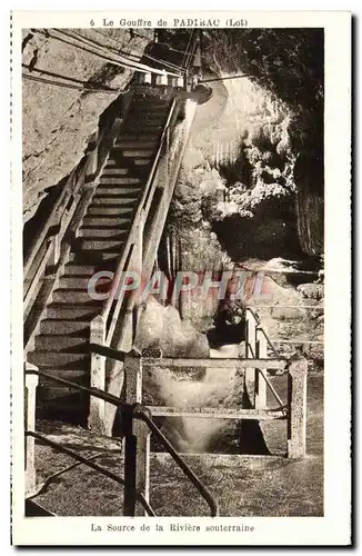 Cartes postales Le Gouffre de Padirac La Source de la Riviere Souterraine