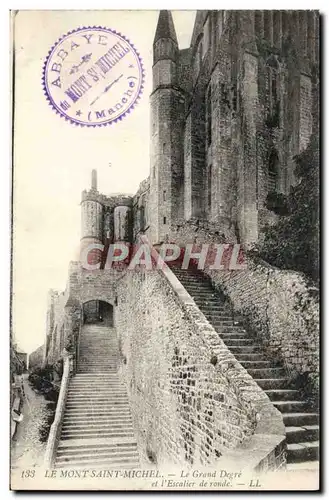 Cartes postales Le Mont St Michel Le Grand Degre et l'escalier de ronde
