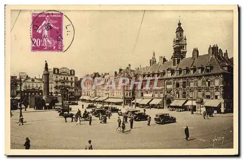 Cartes postales Lille La Grande Place et l'ancienne Bourse Automobile