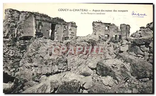 Cartes postales Couchy le Chateau Aspect de Ruines des remparts Chateau