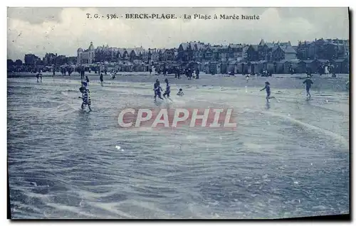 Cartes postales Berck Plage La Plage a maree haute