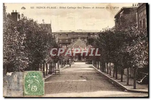 Cartes postales Berck Plage Hotel Collage des Dunes et Avenue de l&#39eglise