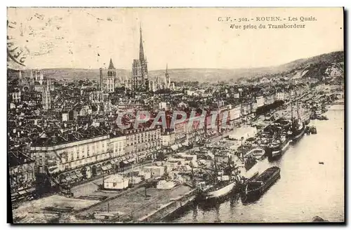 Ansichtskarte AK Rouen Les Quais Vue Prise du Transbordeur Bateaux