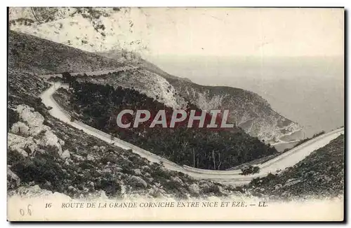 Cartes postales Route De La Grande Corniche Entre Nice Et Eze