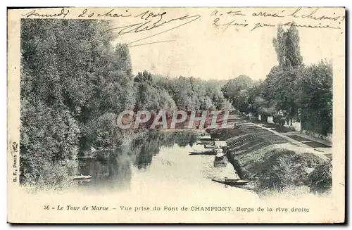 Cartes postales Vue prise du pont de Champigny Berge de la Rive Droite