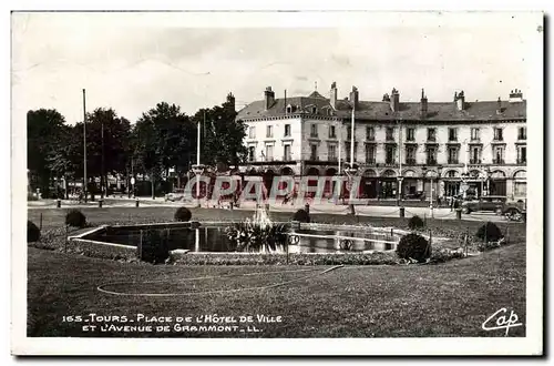 Cartes postales moderne Tours Place De L&#39Hotel De Ville et l&#39avenue de Grammont