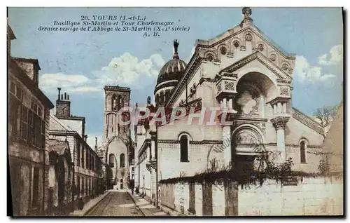 Cartes postales Tours Basilique St Martin et Tour Charlemagne dernier vestige de l&#39abbaye St Martin