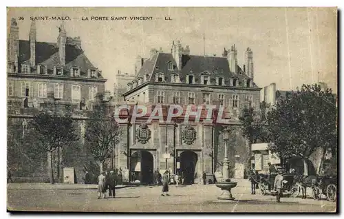 Ansichtskarte AK Saint Malo La Porte Saint Vincent Attelage Cheval