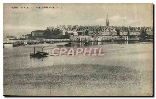 Ansichtskarte AK Saint Malo Vue Generale Bateau