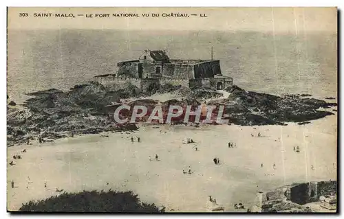 Ansichtskarte AK Saint Malo Le fort national vu du chateau