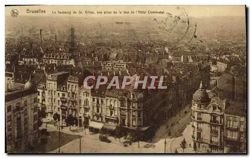 Cartes postales Bruxelles Le Faobourg De St Giles Vue Prise de la tour de l'hotel Communal