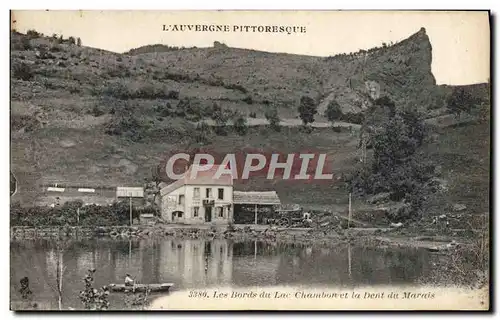 Ansichtskarte AK L&#39Auvergne Pittoresque Les bords du lac Chambon et la dent du marais Machine a vapeur Tracteu