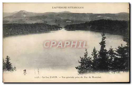 Ansichtskarte AK L&#39Auvergne Pittoresque Le lac Pavin Vue generale prise du Puy de Montchal