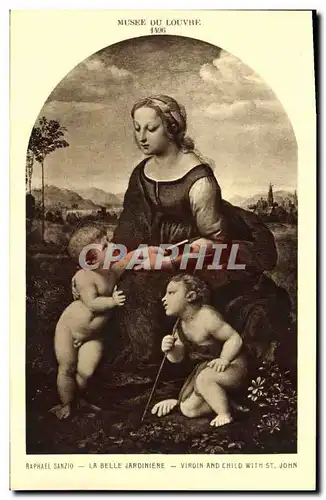 Cartes postales Musee Du Louvre Raphael Sanzio La belle jardiniere Anges