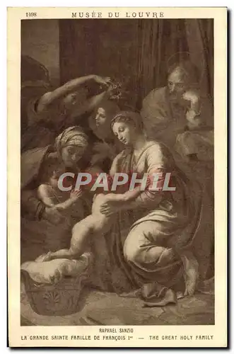 Cartes postales Musee Du Louvre Paris Raphael Sanzio La grande sainte famille de Francois 1er