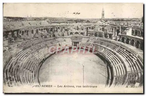 Cartes postales Nimes Les arenes Vue interieure