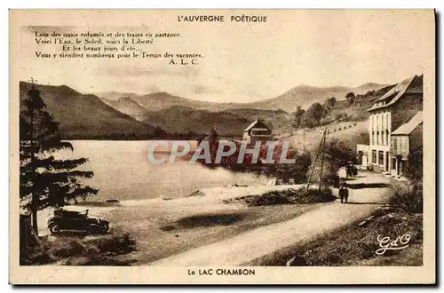 Ansichtskarte AK L&#39Auvergne Poetique Le lac Chambon Automobile