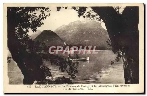 Ansichtskarte AK Lac d&#39Annecy Le Chateau de Duingt et les Montagnes d&#39entervernes vues de Talloires