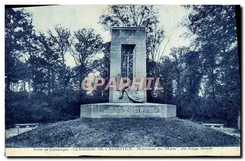 Cartes postales Clairiere De L&#39Armistice Monument du Matin Foret de Compiegne Militaria Aigle