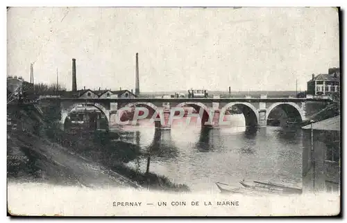 Ansichtskarte AK Epernay Un Coin De La Marne Publicite Champagne Mercier