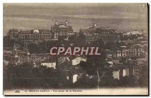 Cartes postales Monte Carlo Vue Prise de la Bordina