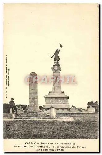 Cartes postales Valmy Statue de Kellermann et Monument Commemoratif de la Victoire de Valmy Militaria